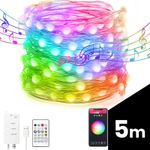 Casa si Gradina - Corpuri si surse de iluminat - Iluminat exterior - Instalatii luminoase exterior - Sir de lumini inteligente WI-FI USB - 33 LED micro RGBIC 16 milioane de culori 5m IP44 Bluetooth 5.0 - Infinity.ro