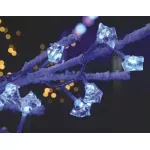 Casa si Gradina - Corpuri si surse de iluminat - Iluminat exterior - Instalatii luminoase exterior - Ghirlanda electrica luminoasa decorativa forma diamant 20 LED albe lumina rece cablu transparent WELL - Infinity.ro