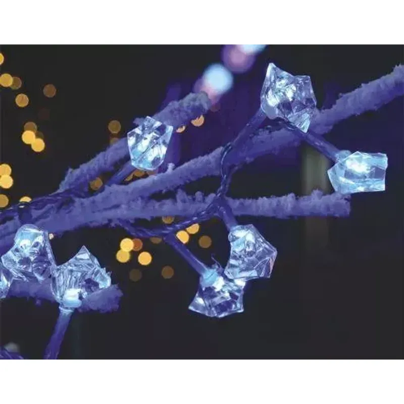 Casa si Gradina - Corpuri si surse de iluminat - Iluminat exterior - Instalatii luminoase exterior - Ghirlanda electrica luminoasa decorativa forma diamant 20 LED albe lumina rece cablu transparent WELL - Infinity.ro