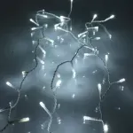 Casa si Gradina - Corpuri si surse de iluminat - Iluminat exterior - Instalatii luminoase exterior - Perdea luminoasa tip turturi 300 LED-uri albe lumina rece cu jocuri de lumini 5.9m cablu transparent well - Infinity.ro