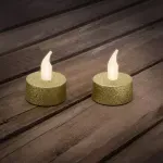 Casa si Gradina - Corpuri si surse de iluminat - Veioze si lampi - Lampi de veghe - Opait cu LED aurit iluzie de flacara cu baterii incluse 2buc - Infinity.ro