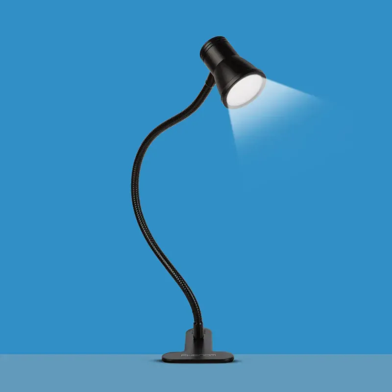 Casa si Gradina - Corpuri si surse de iluminat - Veioze si lampi - Lampi de veghe - Lampa LED de birou flexibila cu clema/ USB/ 500lm reglaj intensitate si temperatura de culoare/ negru Phenom 20258 - Infinity.ro