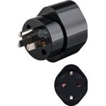 Casa si Gradina - Electrice - Accesorii electrice - Accesorii prize si intrerupatoare - Adaptor de retea tata tip B NEMA 5-15 3pini SUA / Japonia - mama Schuko tip F CEE 7/3 250V 13A 3250W negru Goobay 45354 - Infinity.ro