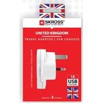 Casa si Gradina - Electrice - Accesorii electrice - Accesorii prize si intrerupatoare - Adaptor priza universal Skross 1.500267 World (Europa Australia China Marea Britanie SUA Japonia Italia Brazilia) la UK cu USB - Infinity.ro
