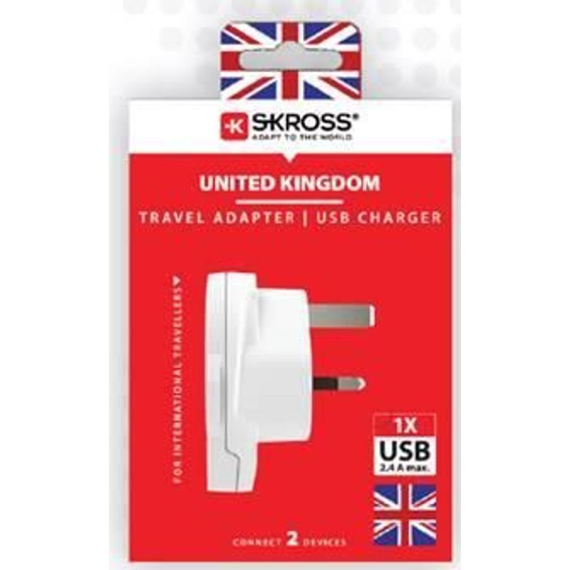 Casa si Gradina - Electrice - Accesorii electrice - Accesorii prize si intrerupatoare - Adaptor priza universal Skross 1.500267 World (Europa Australia China Marea Britanie SUA Japonia Italia Brazilia) la UK cu USB - Infinity.ro