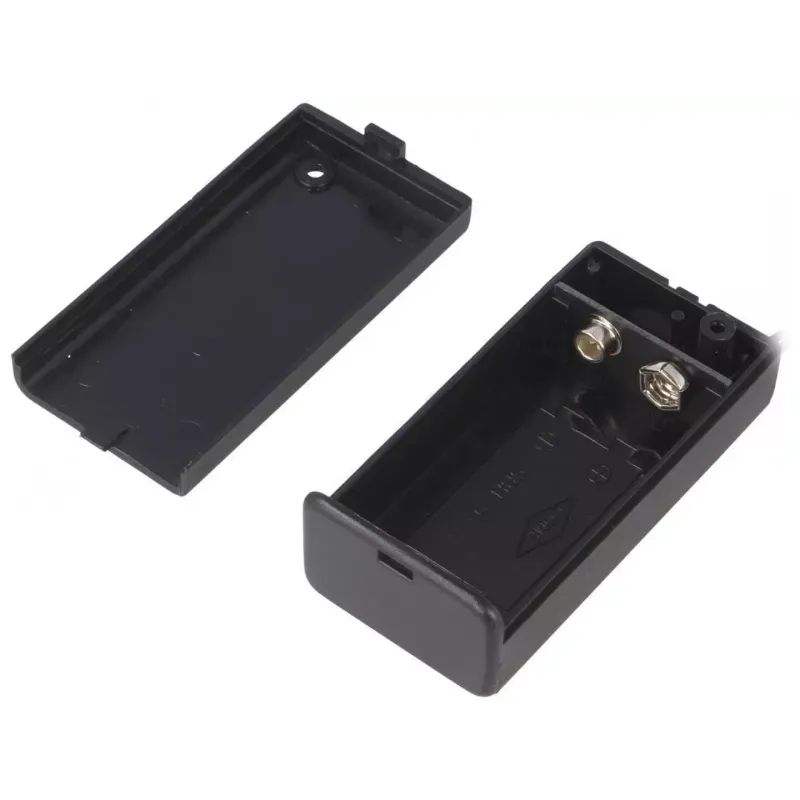 Casa si Gradina - Electrice - Accesorii electrice - Baterii, acumulatori si incarcatoare - SBH-9VA Suport baterie 9V 6F22 6LR61 x1buc cu terminal cablu 150mm Fara intrerupator COMF - Infinity.ro