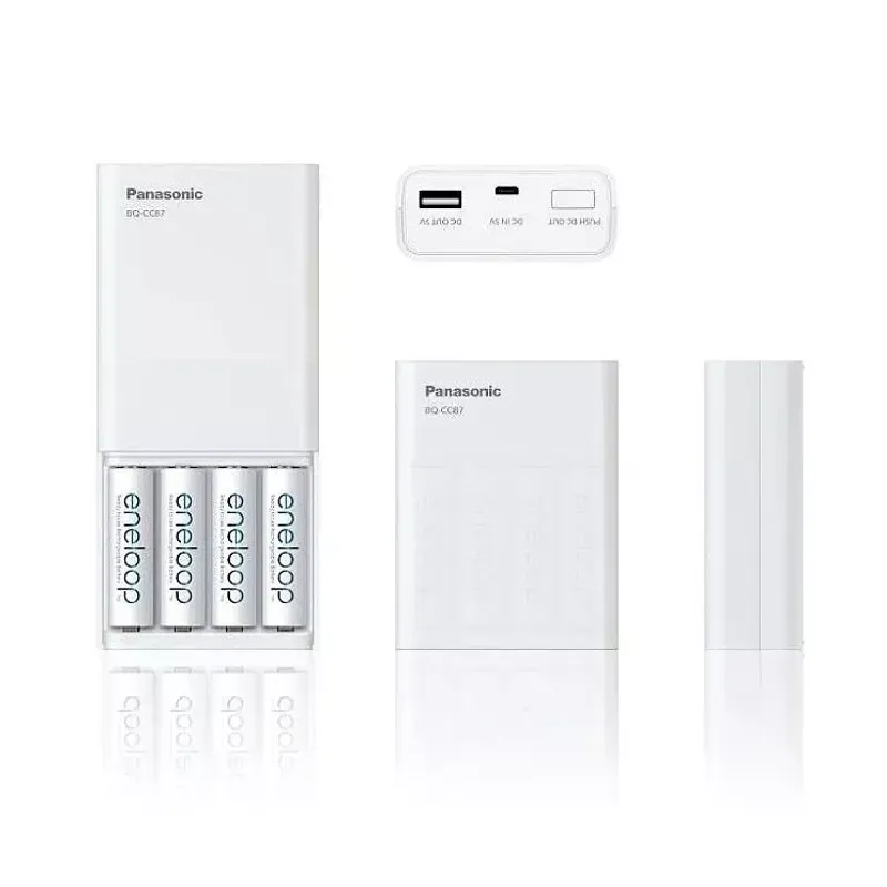 Casa si Gradina - Electrice - Accesorii electrice - Baterii, acumulatori si incarcatoare - Eneloop Incarcator USB & boster include acumulatori 4x AA(R6) 1900mAh Panasonic K-KJ87MCC40USB - Infinity.ro