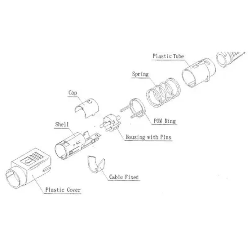 Casa si Gradina - Electrice - Cabluri electrice si conductori - Mufa conector alimentare DC tata 3 pini lipire 6.5mm montare pe cablu Ninigi PC-MDP-401-3P - Infinity.ro