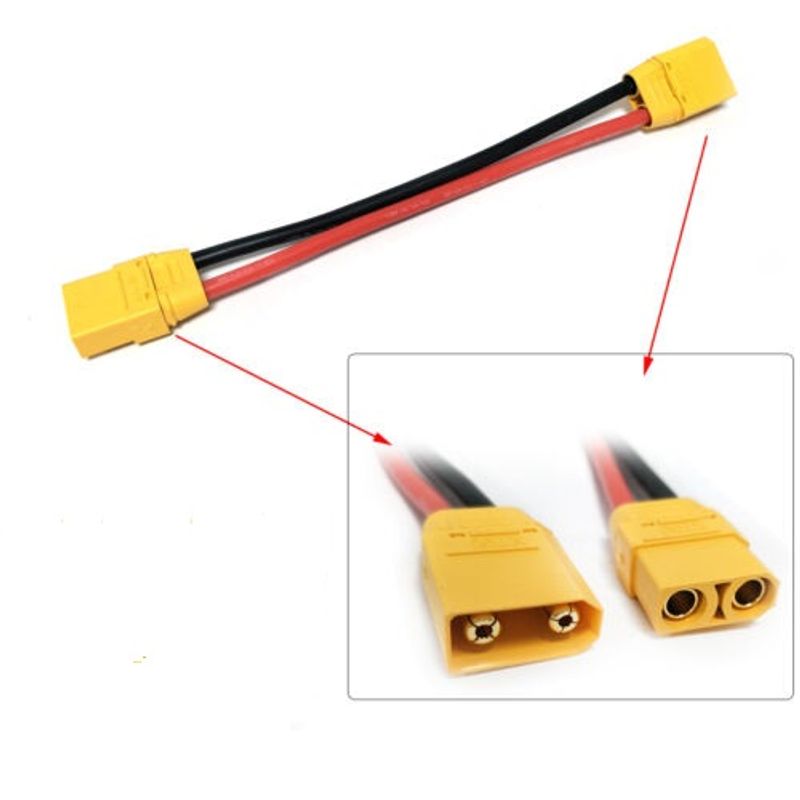 Casa si Gradina - Electrice - Cabluri electrice si conductori - Set prelugitor mufa XT90 tata mama cu cablu siliconic 12AWG 50cm max 30A 500V - Infinity.ro