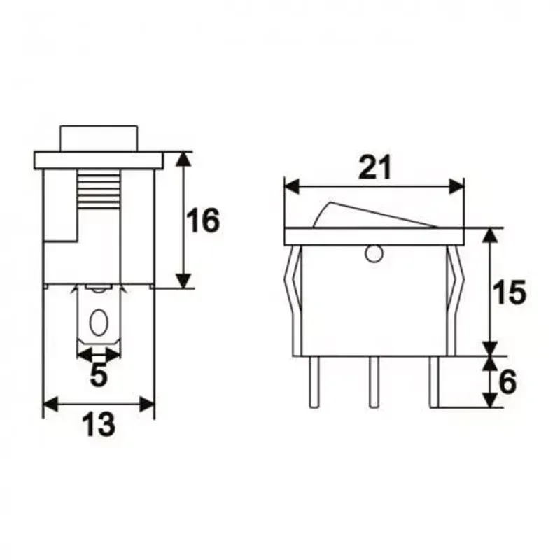 Casa si Gradina - Electrice - Distributie electrica si comanda - Intrerupatoare - Interupator basculant 1 circuit 3 pini 6.5A 250V OFF-ON rosu - Infinity.ro
