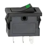 Casa si Gradina - Electrice - Distributie electrica si comanda - Intrerupatoare - Interupator basculant 1 circuit 3 pini OFF-ON LED verde 12V 15A cu retinere - Infinity.ro