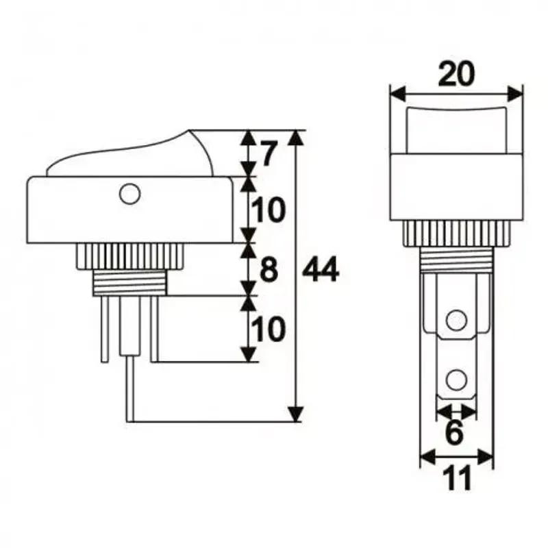 Casa si Gradina - Electrice - Distributie electrica si comanda - Intrerupatoare - Interupator basculant 1 circuit 12V 20A OFF-ON LED rosu cu retinere 2 pini - Infinity.ro