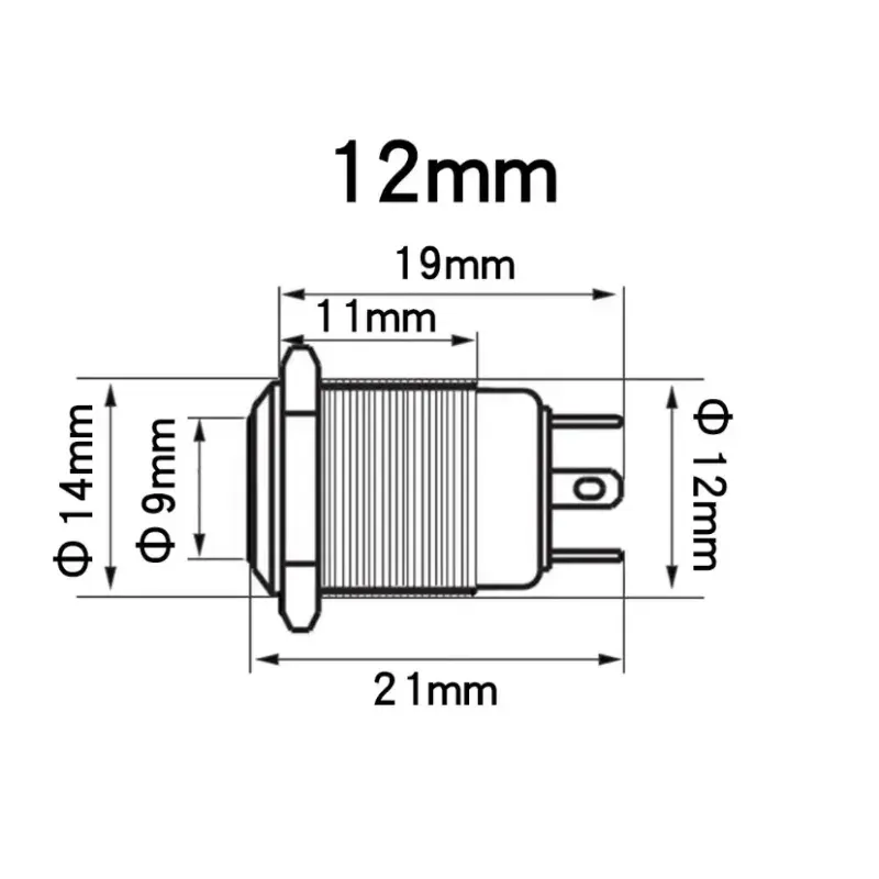 Casa si Gradina - Electrice - Distributie electrica si comanda - Intrerupatoare - Intrerupator buton LED rosu SW1 OFF-(ON) fara retinere metal 12mm 12-24V - Infinity.ro