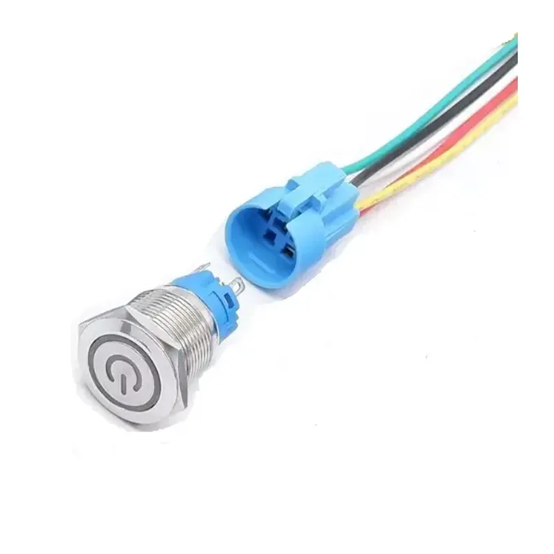Casa si Gradina - Electrice - Distributie electrica si comanda - Intrerupatoare - Intrerupator buton LED rosu SW 4 OFF-(ON) fara retinere metal 22mm 12-24V - Infinity.ro