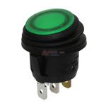 Casa si Gradina - Electrice - Distributie electrica si comanda - Intrerupatoare - Intrerupator ROCKER SPST 2 pozitii OFF-ON cu retinere 10A/250VAC verde IP65 lampa cu neon ermetic SCI R13-112B8W-02-BGNN-0A-N2 - Infinity.ro