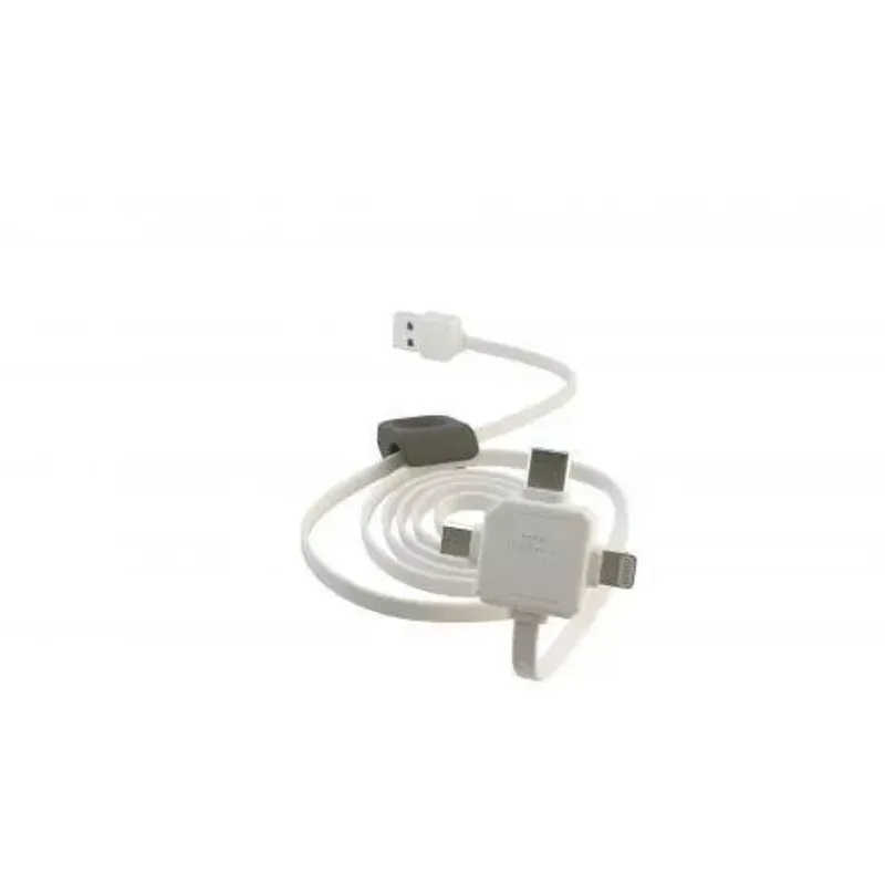 Laptop, Telefoane si Tablete - Telefoane mobile si accesorii - Accesorii Telefoane - Cabluri si adaptoare telefoane - Cablu USB Type C micro USB Lightning 1.5m alb Allocacoc - Infinity.ro