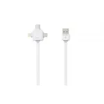 Laptop, Telefoane si Tablete - Telefoane mobile si accesorii - Accesorii Telefoane - Cabluri si adaptoare telefoane - Cablu USB Type C micro USB Lightning 1.5m alb Allocacoc - Infinity.ro