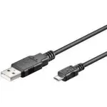 Laptop, Telefoane si Tablete - Telefoane mobile si accesorii - Accesorii Telefoane - Cabluri si adaptoare telefoane - Cablu USB 2.0 - micro USB 0.3m negru Goobay - Infinity.ro