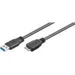 Laptop, Telefoane si Tablete - Telefoane mobile si accesorii - Accesorii Telefoane - Cabluri si adaptoare telefoane - Cablu USB 3.0 1m A tata la micro USB triplu ecranat Goobay - Infinity.ro