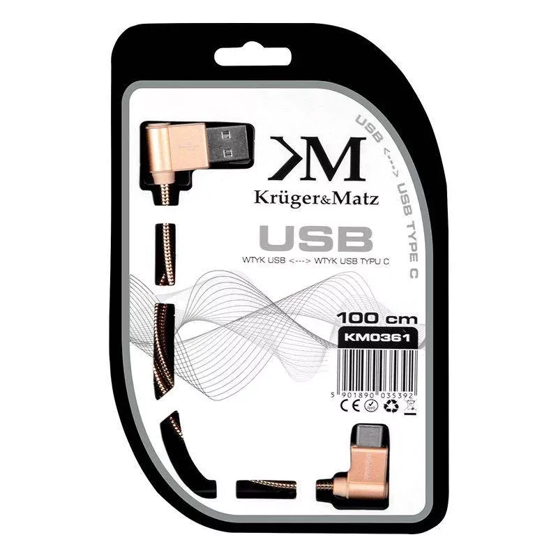 Laptop, Telefoane si Tablete - Telefoane mobile si accesorii - Accesorii Telefoane - Cabluri si adaptoare telefoane - Cablu USB A - USB Type C 1m KRUGER&MATZ - Infinity.ro