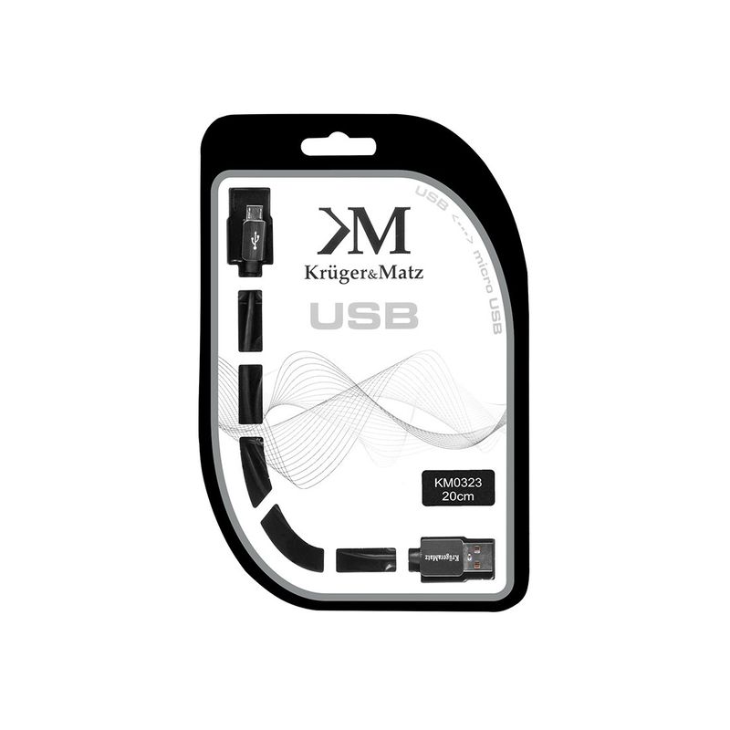 Laptop, Telefoane si Tablete - Telefoane mobile si accesorii - Accesorii Telefoane - Cabluri si adaptoare telefoane - Cablu USB la micro USB 0.2m Profesional Kruger&Matz - Infinity.ro
