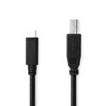 Laptop, Telefoane si Tablete - Telefoane mobile si accesorii - Accesorii Telefoane - Cabluri si adaptoare telefoane - Cablu imprimanta Nedis CCGB60650BK20 USB-C 2.0 tata - USB-B 2.0 tata cupru 2m negru - Infinity.ro