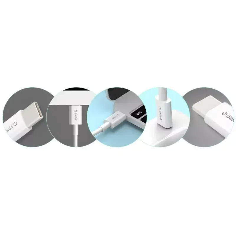 Laptop, Telefoane si Tablete - Telefoane mobile si accesorii - Accesorii Telefoane - Cabluri si adaptoare telefoane - Cablu USB type C tata-tata 1m alb Orico BCU-10 - Infinity.ro