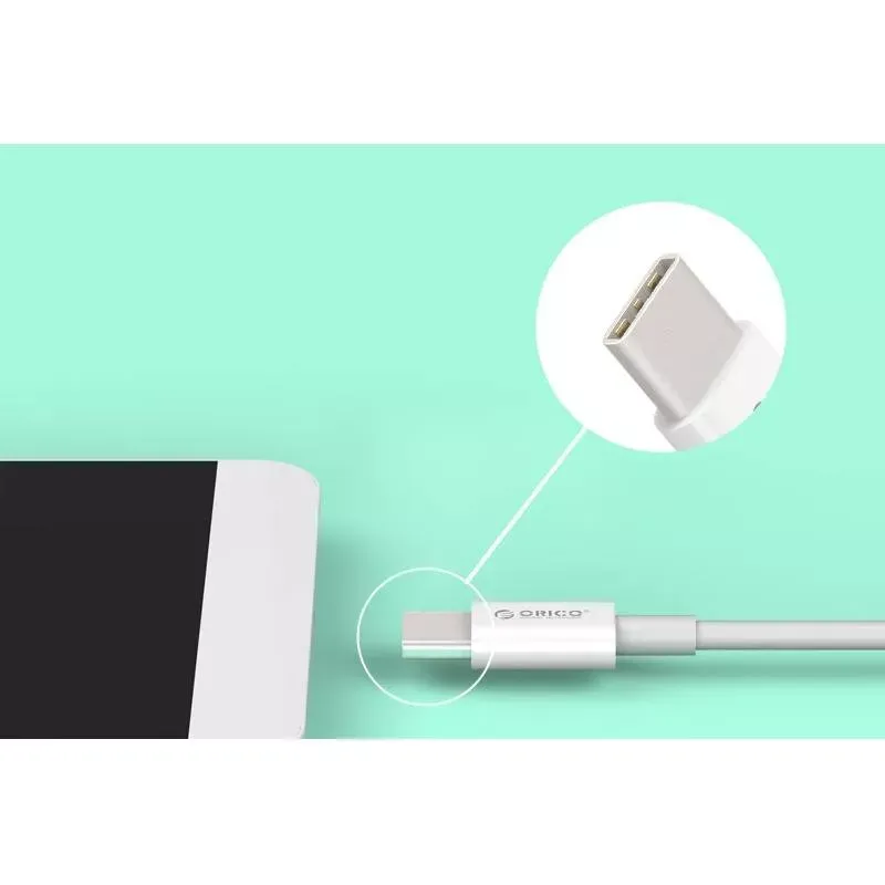 Laptop, Telefoane si Tablete - Telefoane mobile si accesorii - Accesorii Telefoane - Cabluri si adaptoare telefoane - Cablu USB type C tata-tata 1m alb Orico BCU-10 - Infinity.ro