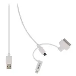 Laptop, Telefoane si Tablete - Telefoane mobile si accesorii - Accesorii Telefoane - Cabluri si adaptoare telefoane - Cablu USB 2.0 - micro USB lightning 30p 1m alb VALUELINE - Infinity.ro