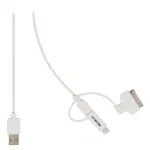 Laptop, Telefoane si Tablete - Telefoane mobile si accesorii - Accesorii Telefoane - Cabluri si adaptoare telefoane - Cablu USB 2.0 - micro USB lightning 30p 1m alb VALUELINE - Infinity.ro