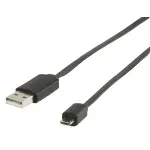 Laptop, Telefoane si Tablete - Telefoane mobile si accesorii - Accesorii Telefoane - Cabluri si adaptoare telefoane - Cablu USB 2.0 USB A tata - micro USB B tata plat 1m negru Valueline - Infinity.ro