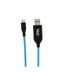 Laptop, Telefoane si Tablete - Telefoane mobile si accesorii - Accesorii Telefoane - Cabluri si adaptoare telefoane - Cablu date incarcare micro USB 1m 2.1A Well flux de lumina albastra - Infinity.ro