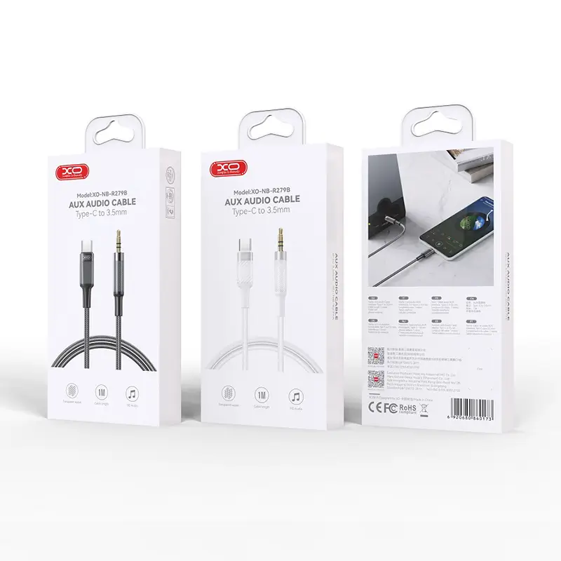 Laptop, Telefoane si Tablete - Telefoane mobile si accesorii - Accesorii Telefoane - Cabluri si adaptoare telefoane - Cablu auxiliar audio Type-C la 3.5 mm Jack 1m alb XO-NB-R279B - Infinity.ro
