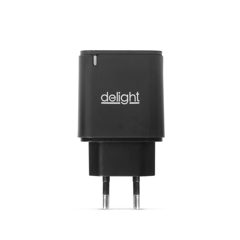 Laptop, Telefoane si Tablete - Telefoane mobile si accesorii - Accesorii Telefoane - Incarcatoare telefoane - Incarcator retea - USB Type C PD 20W incarcare rapida negru Delight 55046BK - Infinity.ro