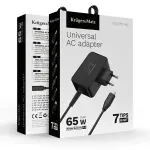 Laptop, Telefoane si Tablete - Telefoane mobile si accesorii - Accesorii Telefoane - Incarcatoare telefoane - Alimentator Universal 65W PD USB-C + 7 adaptoare Kruger&Matz KM1450-65 - Infinity.ro