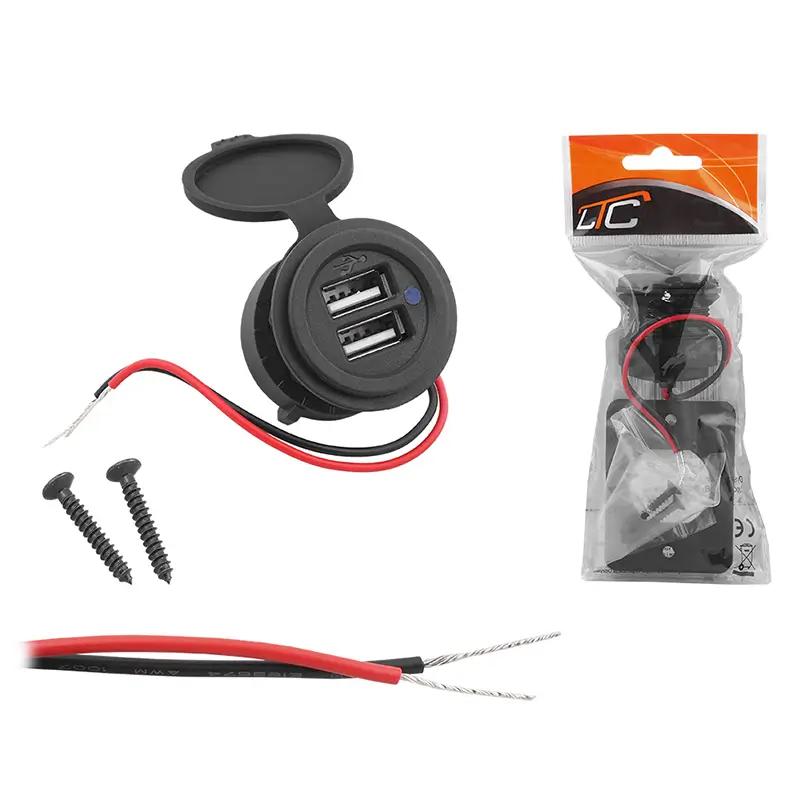 Laptop, Telefoane si Tablete - Telefoane mobile si accesorii - Accesorii Telefoane - Incarcatoare telefoane - Priza auto 12V/24V 2x USB 5V /2.4A 60x45x40mm LTC LXG522 - Infinity.ro