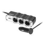Laptop, Telefoane si Tablete - Telefoane mobile si accesorii - Accesorii Telefoane - Incarcatoare telefoane - Splitter de bricheta auto x3 cu USB si cablu Peiying PY-CHR0010 - Infinity.ro