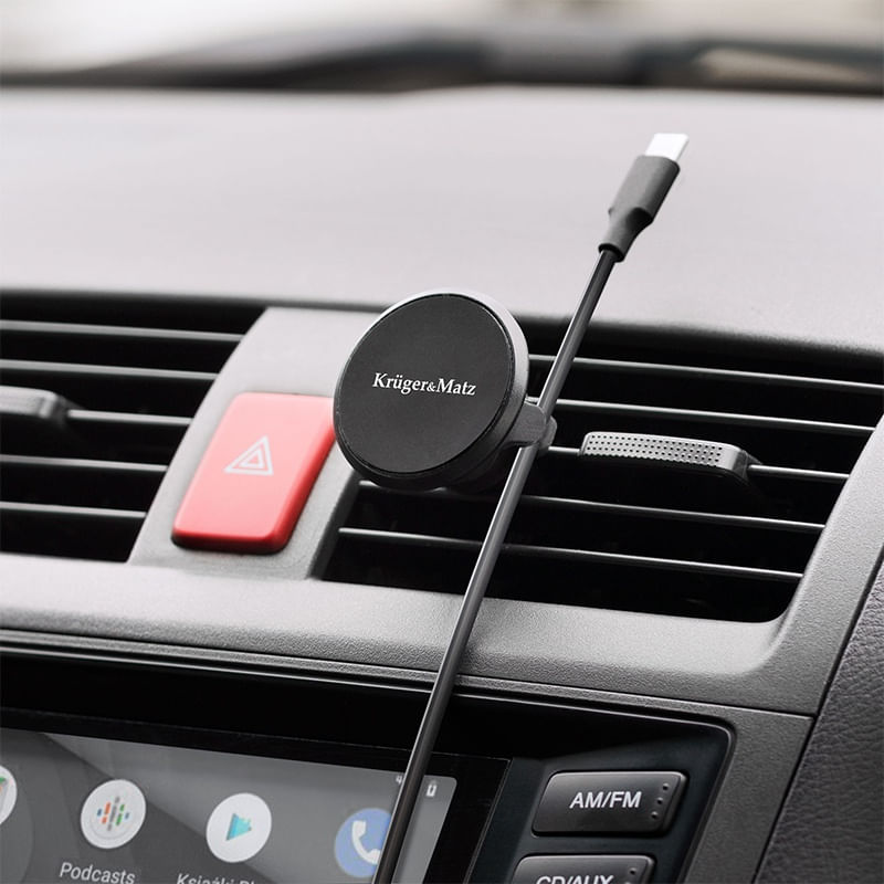 Laptop, Telefoane si Tablete - Telefoane mobile si accesorii - Accesorii Telefoane - Suport si docking telefoane - Suport auto grila cu magnet Kruger&Matz KM1363 - Infinity.ro