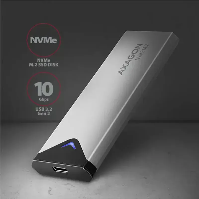 PC, gaming si accesorii - Componente PC - Componente - Hard Disk-uri - Adaptor Extern AXAGON EEM2-UG2 USB-C 3.1 Gen 2 M.2 NVMe SSD Suport SSD 42-80mm - Infinity.ro