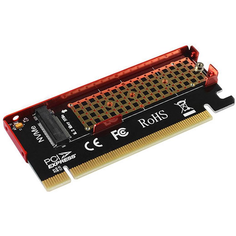 PC, gaming si accesorii - Componente PC - Componente - Accesorii IT - Adaptor Intern AXAGON PCEM2-S PCI-E 3.0 16x M.2 SSD NVMe Suport SSD pana la 80mm low profile Radiator Inclus - Infinity.ro