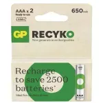 Casa si Gradina - Electrice - Accesorii electrice - Baterii, acumulatori si incarcatoare - Acumulatori R3 AAA NiMH 650mAh 2buc GP ReCkyo GP65AAAHCER21-2TLB2 - Infinity.ro