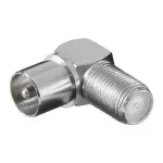 TV, Audio-Video si Foto - Accesorii TV si audio - Antene TV si accesorii - Adaptor coaxial TV 90 grade tata la F mama metal Goobay - Infinity.ro