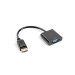 TV, Audio-Video si Foto - Accesorii TV si audio - Cabluri si adaptoare video - Adaptor DisplayPort v1.1 mufa tata la VGA soclu mama 0.2m 1080p LANBERG AD-0002-BK - Infinity.ro