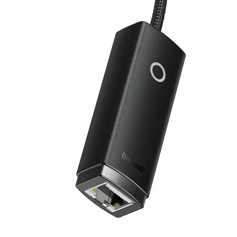 PC, gaming si accesorii - Retelistica - Placi de retea - Adaptor retea Baseus Lite USB 2.0 la RJ45 10/100Mbps cu LED WKQX000001 - Infinity.ro