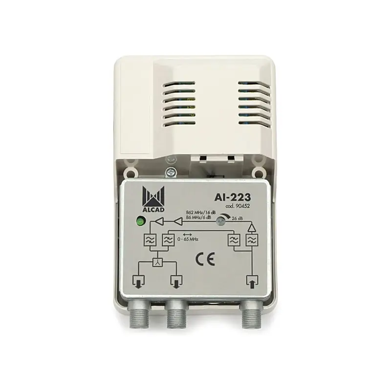 TV, Audio-Video si Foto - Accesorii TV si audio - Splittere si amplificatoare - Amplificator antena CATV 26db ALCAD AI-223 - Infinity.ro