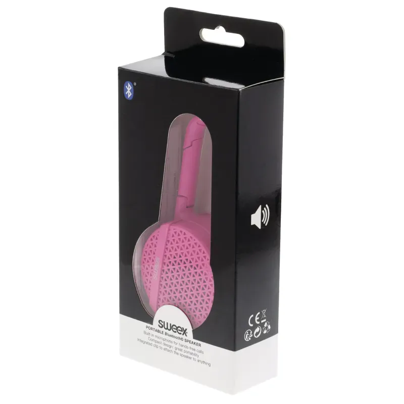TV, Audio-Video si Foto - Audio Hi-Fi - Boxe si subwoofere - Boxa bluetooth portabila cu clip pentru atasare 3W roz Sweex - Infinity.ro