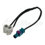 PC, gaming si accesorii - Retelistica - Cabluri si accesorii - Cablu adaptor antena auto Fakra mufa tata - 2x Fakra soclu mama 0.25m Audi RNS-E 4CARMEDIA - Infinity.ro