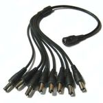 TV, Audio-Video si Foto - Audio Hi-Fi - Accesorii Audio Hi-Fi - Cablu adaptor cu mufa DC 2.1x5.5 mm 1x mama la 8x tata pentru camere supraveghere - Infinity.ro