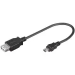 Laptop, Telefoane si Tablete - Telefoane mobile si accesorii - Accesorii Telefoane - Cabluri si adaptoare telefoane - Cablu adaptor USB A mama la mini USB tata 20cm Goobay - Infinity.ro