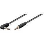TV, Audio-Video si Foto - Accesorii TV si audio - Cabluri si adaptoare audio - Cablu audio Jack 3.5 mm - 3.5 mm 90 grade contacte aurite 0.5m Goobay - Infinity.ro